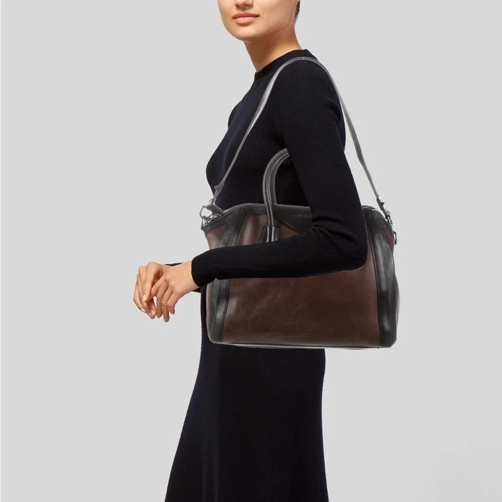 Givenchy Antigona Medium Calfskin Colorblock Bi-Color Purse Bag Tote
